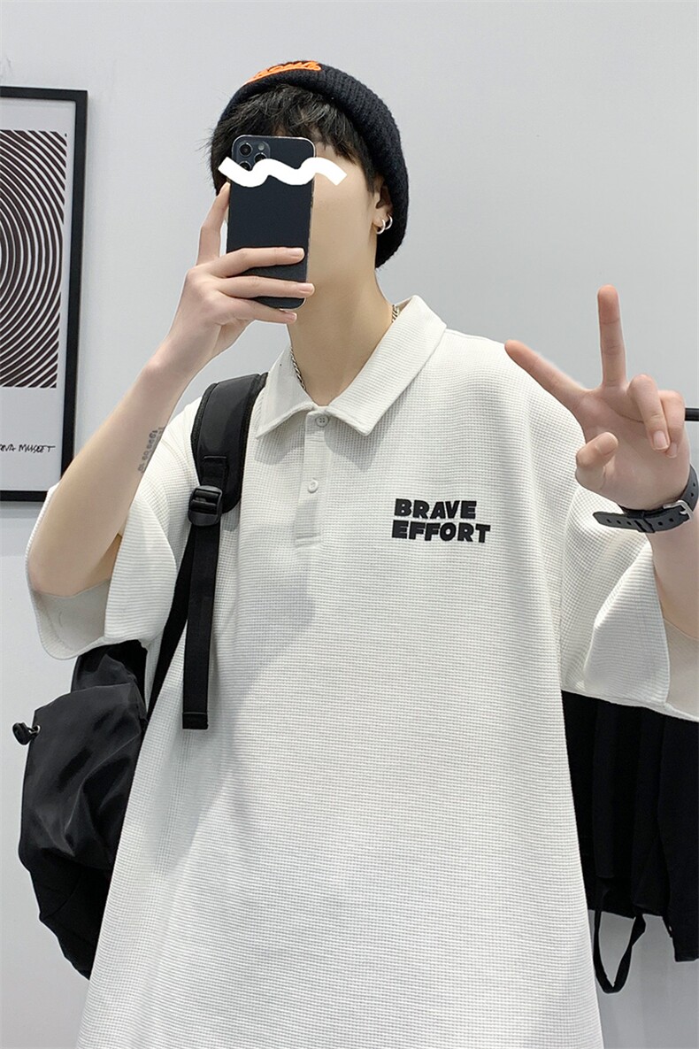 夏季新品青少年假两件印花半袖运动翻领T恤短袖1500-P45控价68,男装T恤,电商A441-1