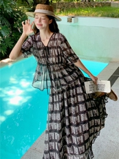 时尚休闲格纹显瘦系带上衣木耳边半裙超仙两件套女，女装套装/套裙，水衣源