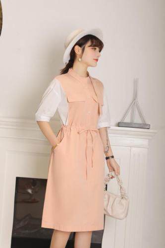 5色，撞色棉布连衣裙，仙气！，女装连衣裙，春信拙源