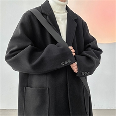 N6169/P95加棉P105冬季新开叉呢料毛呢西服男宽松外套上衣呢大衣，男装西服，电商A141