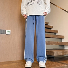 8XL-M特大码2024高级感小众牛仔裤长裤高街美式拼接休闲裤K959P78，男装休闲裤，电商D206-1