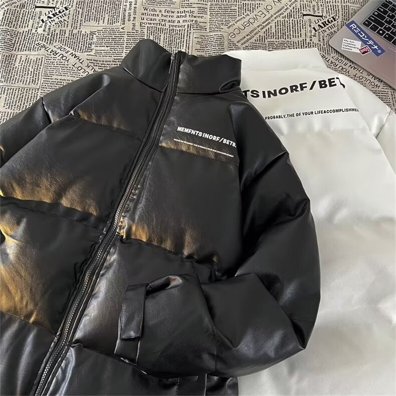 皮棉服男韩版潮流字母印花高街帅2024冬季ins棉衣外套MF145-P113,男装棉衣,星座412-3