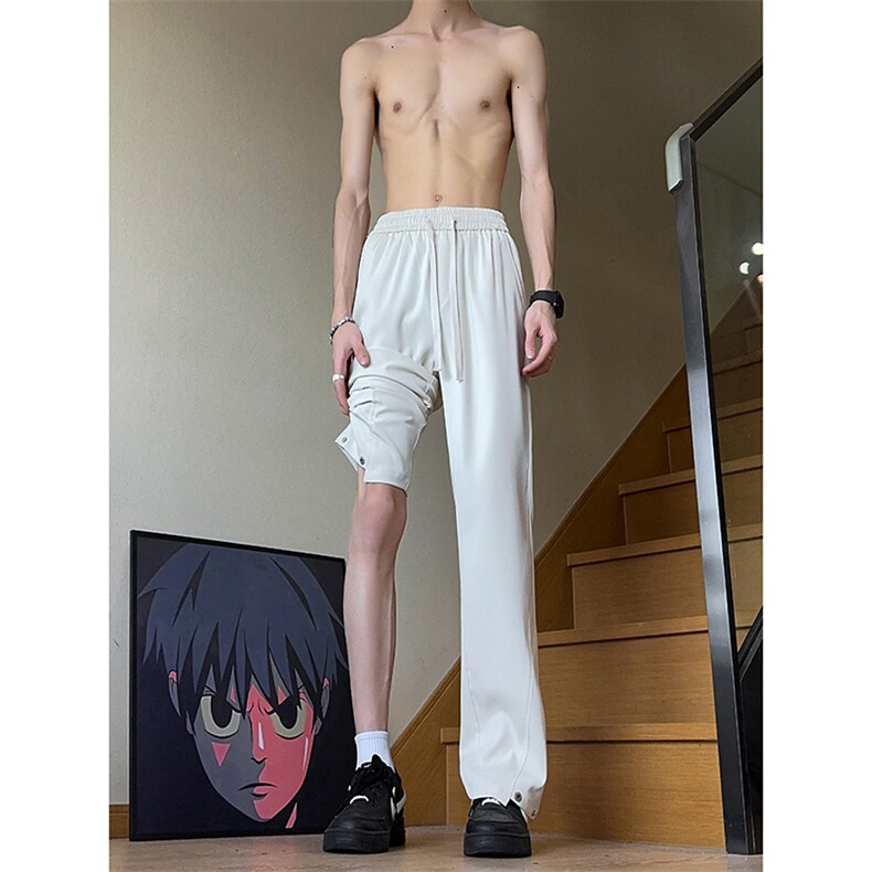 美式高街hiphop冰丝铆钉微喇休闲裤货号K2426P55,男装休闲裤,电商A063