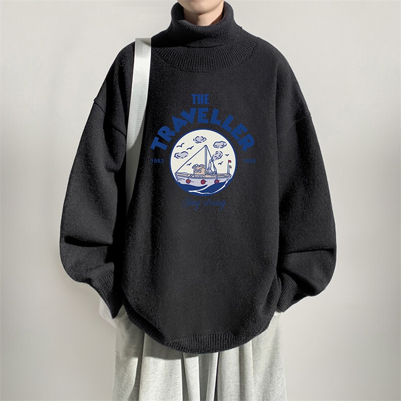 8XL高领毛衣男大码胖子堆堆领打底羊毛衫GM45410-P45加绒款-P65,男装T恤,电商A040