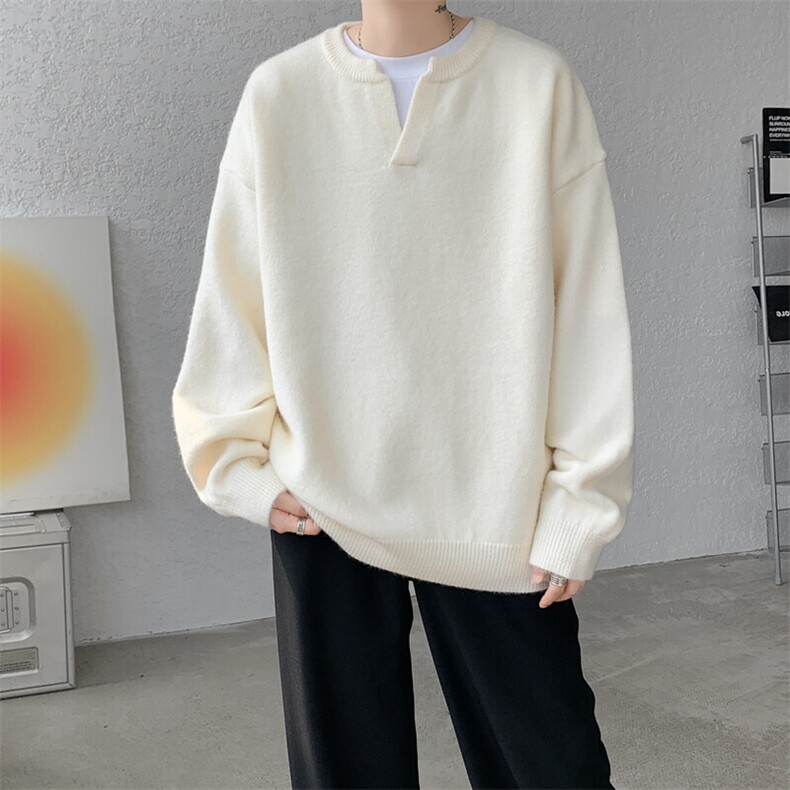 8XL-M高品质V领毛衣大码针织时尚外套慵懒风纯色打底衫MY1508/P68,男装针织衫/毛衣,电商B238