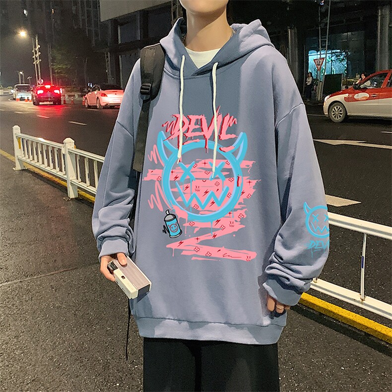 WY2178-P35加绒款-P40纯棉连帽卫衣男大码运动帽衫宽松薄外套男,男装卫衣,电商A040