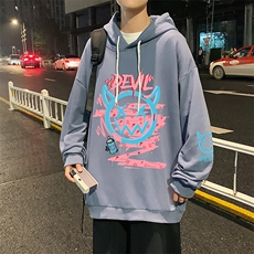 WY2178-P35加绒款-P40纯棉连帽卫衣男大码运动帽衫宽松薄外套男，男装卫衣，电商A040