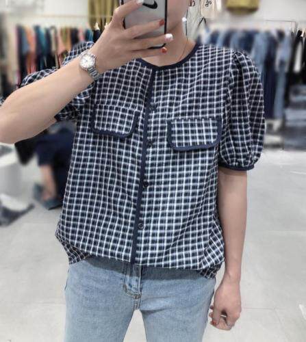 格子上衣，女装，魅力布梵