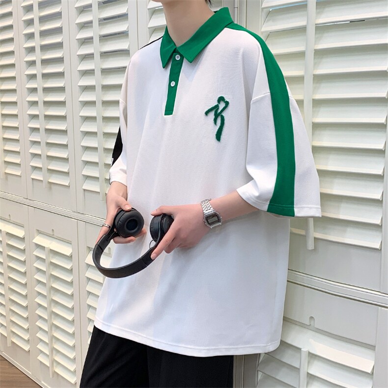夏装青少年简约纯色Polo衫牙刷绣休闲短袖T恤男女626-P35控价58,男装Polo衫,电商A441-1