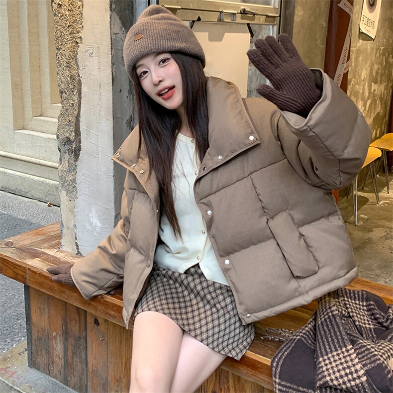 现货~~！面包服女冬季设计感90白鸭绒羽绒服P310 439图片