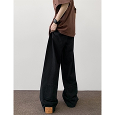 8XL-M特大码牛仔裤男美式高街裤子欧美复古倒装牛仔裤小众K968P50，男装休闲裤，电商D206-1