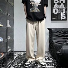 2023夏季新款高级感微喇西裤男装灰色垂感休闲裤子K3384-P28，男装休闲裤，星座512-2