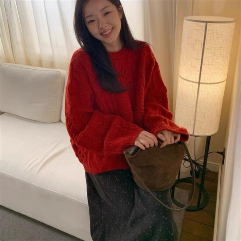 2025年秋季时尚百搭通勤简约休闲重磅圆领，女装羊毛衫，旭驰羊绒