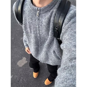 潮牌针织开衫男韩系外套慵懒风痞帅毛线衣ins百搭上衣 M867图片