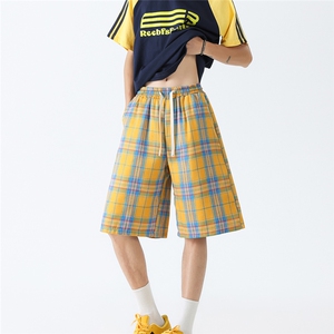 图 多巴氨潮流格子撞色美式复古休闲短裤男士五分裤运动裤P25图片