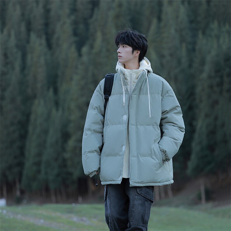 冬季青少年连帽假两件外套加绒加厚休闲简约棉衣棉服5303-P85,男装棉衣,电商B306