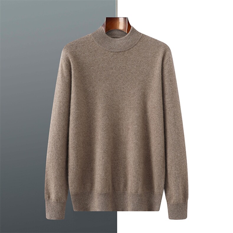 2025年秋季长袖青春流行半高领半高领男士羊绒衫，男装羊绒套衫，羿纯羊绒