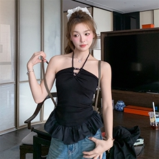 1D091纯色系带串珠两件套8441-P90-K138，女装套装/套裙，3200格调