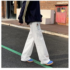 现货美式牛仔裤高级感裤子直筒宽松hiphop休闲裤N067-P46，男装牛仔裤，星座308B-2