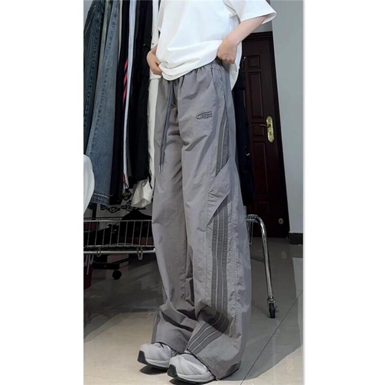 美式复古条纹休闲降落伞兵裤男女宽松运动速干薄工装裤LYK700-P38，男装工装外套，星座1008