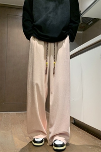 8XL-M特大码秋季新款垂感休闲裤男宽松直筒裤男裤拖地裤K940P40图片