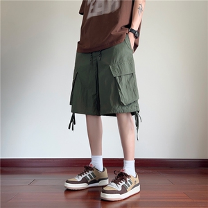 抖音品质夏季冰丝系带设计宽松休闲五分裤B315-K24088-特p25控48图片