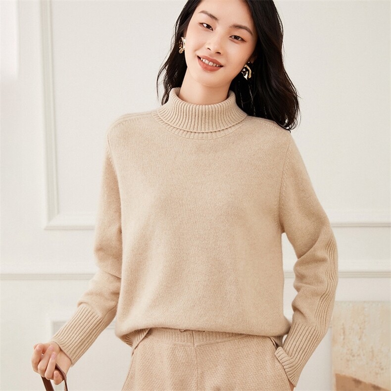 半高领打底衫女2024新款内搭显瘦35%山羊绒衫图片