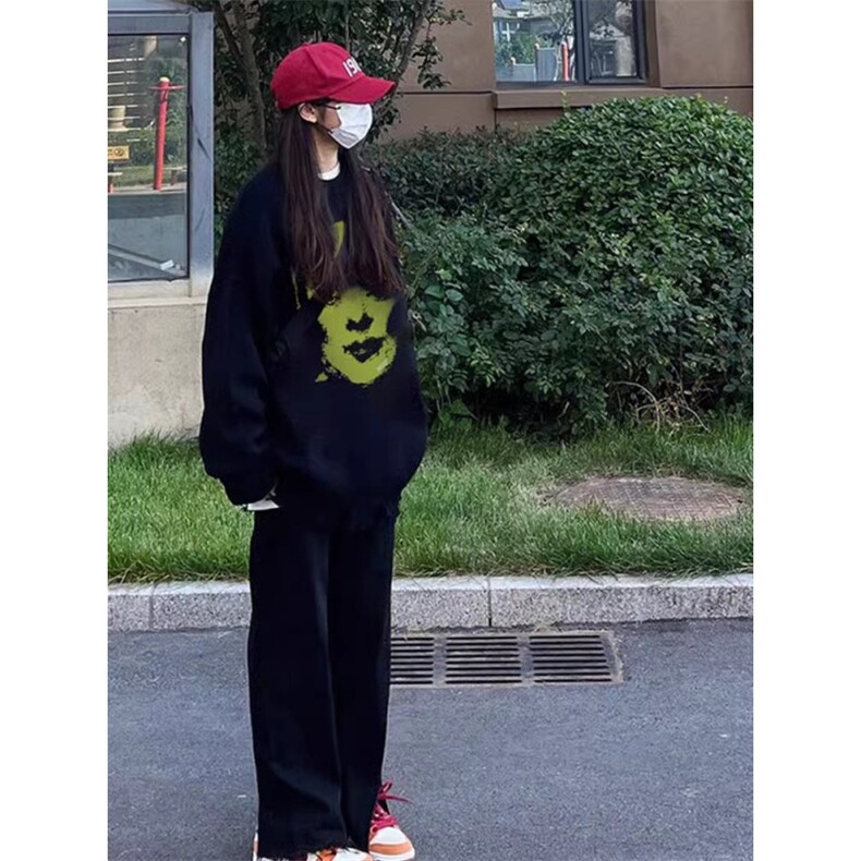 Q357-P45美式人像复古圆领卫衣学生男女款宽松上衣,男装卫衣,星座617A-2
