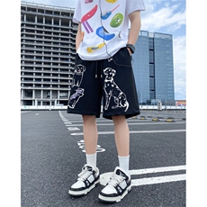 夏季新款潮流小狗印花宽松运动五分裤卫裤B315-K25421-特p30控58，男装休闲裤，电商B315