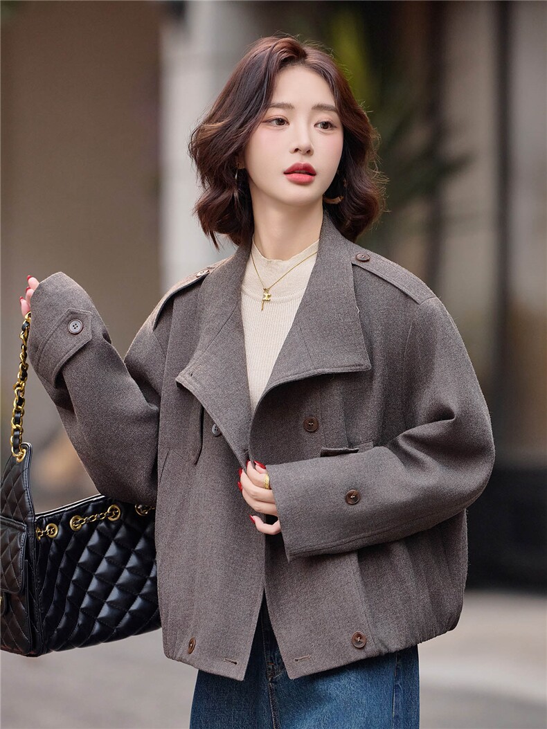 夹棉加厚复古大衣女宽松显瘦百搭年轻2025秋冬款时尚保暖外套,女装棉衣/棉服,靓衣阁