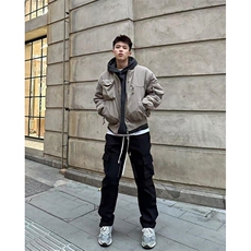 飞行员夹克棉服外套男冬季加厚潮牌宽松情侣工装棒球上衣M8057，男装夹克，星座1116A（原606A-3）
