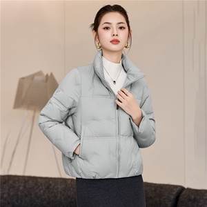 秋冬短款轻薄立领羽绒服女2025新款户外健身鸭绒防风棉服图片