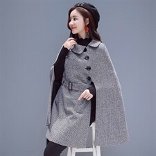 个性显瘦修身百搭毛呢外套2022年冬季潮流简约纯色长袖POLO领,女装毛呢外套,火爆靓佳人