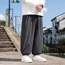 风秋季新款灯芯绒长裤子男束脚裤日系复古大码休闲裤K18-P35，男装休闲裤，星座225-1