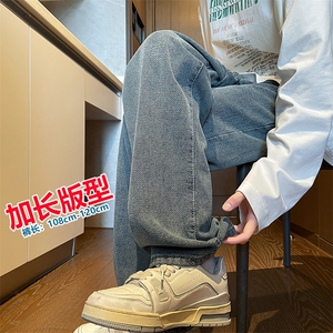 加长版裤子男款高个子牛仔裤复古直筒185cm110长裤KZ004P58加绒68图片