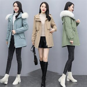 2021冬季新款时尚气质休闲腰部抽绳棉衣抽绳设计显瘦显身材 派克服,女装派克服,涵亦佰惠