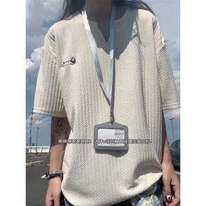 XZ809A/FFF05/P35/控48 美式V领坎肩万针小狗绣花T恤图片