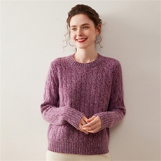 2025年秋季新款针织套头上衣时尚休闲简约风，女装针织衫/毛衣，绒盛美羊绒