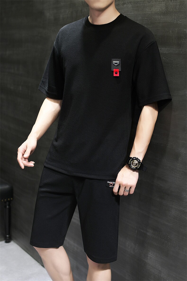 2021夏季男士套装青少年休闲运动短袖短裤套装电商A158-TZ19,男装休闲套装,星座310B-3