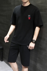 2021夏季男士套装青少年休闲运动短袖短裤套装电商A158-TZ19，男装套装，星座310B-3