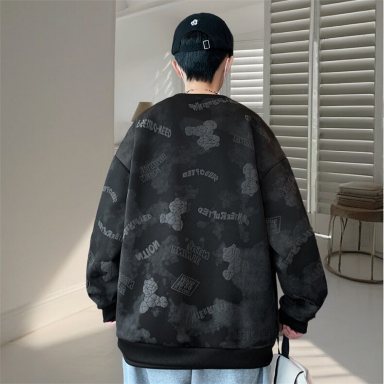 卫衣男青年春秋长袖青少年潮流休闲宽松学生打底衫WY3411-P55,男装T恤,星座1105-3