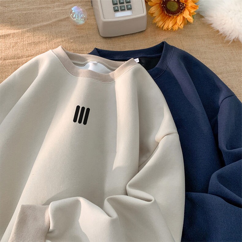 烫花大码330克重磅华棉复合圆领纯色休闲卫衣-W4614-P33【特价】图片