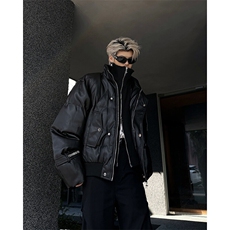 高街假两件冬季金属感2024夹克立领棉服面包服外套男MF330-P118，男装夹克，星座412-3