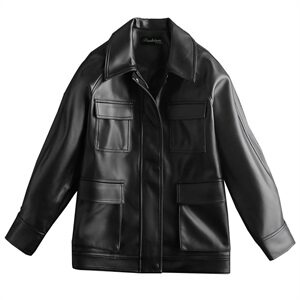 现货工装皮衣女机车服宽松PU皮290 821P135加绒150薄控198绒控218图片