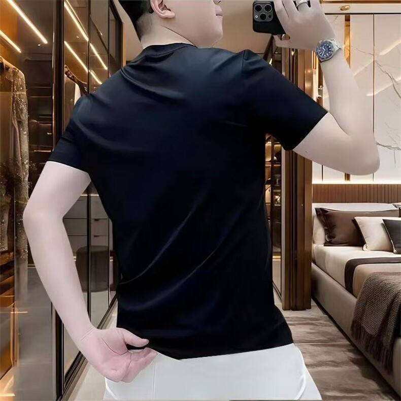 精梳棉风印花2025夏季新款男士短袖T恤休闲时尚圆领修身潮,男装T恤,星座1210-1