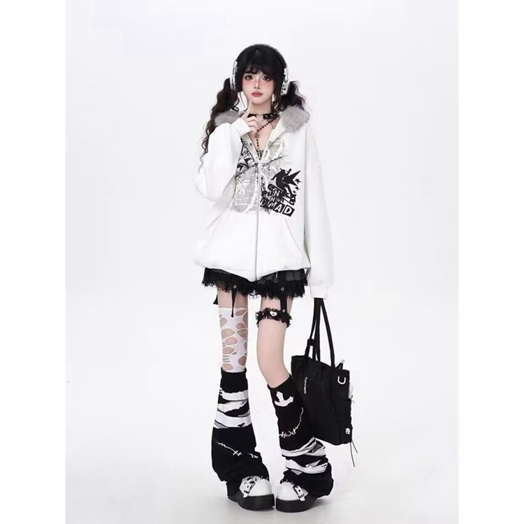 新款美式蝴蝶字母印花连帽卫衣男女宽松潮男女韩版外套上衣，女装卫衣/绒衫，星座218-8