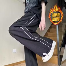 加绒美式高街运动裤男宽松潮牌垂感宽松阔腿RA784P45，男装休闲裤，星座1116-2