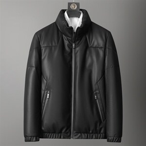 2023新款皮羽绒服男二层绵羊皮鹅绒皮夹克加厚外套韩版皮衣图片