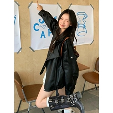 3624-P72皮衣外套女酷飒风小个子2025超火外套皮衣春季今年，男装皮衣，电商B323A