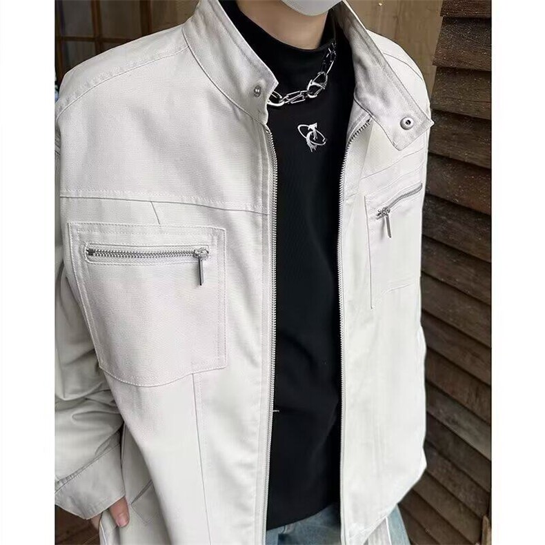 哈灵顿工装立领夹克男春秋季美式复古宽松休闲百搭水洗机车服外套,男装夹克,星座506A